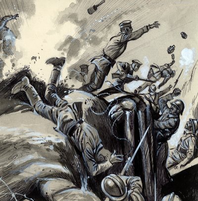 Infantry Attack in World War I by English School