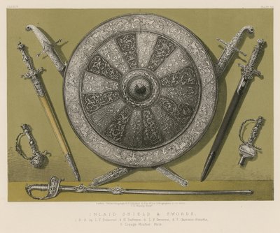 Inlaid Shield and Swords by English School