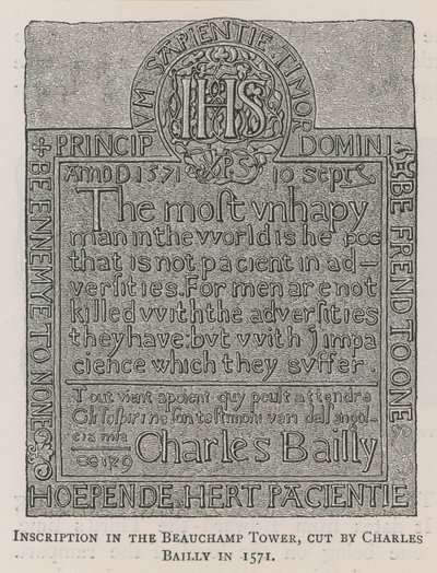 Inscription in the Beauchamp Tower by English School