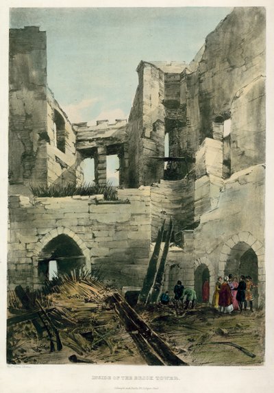 Inside the Brick Tower, Tower of London Fire, 1841 by English School