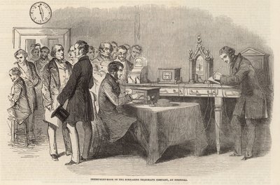 Instrument Room of the Submarine Telegraph Company at Cornhill by English School