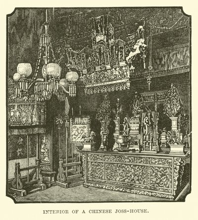 Interior of a Chinese Joss-House by English School