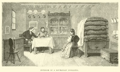 Interior of a Roumanian Dwelling by English School
