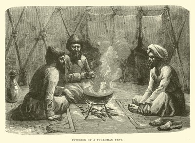 Interior of a Turkoman Tent by English School
