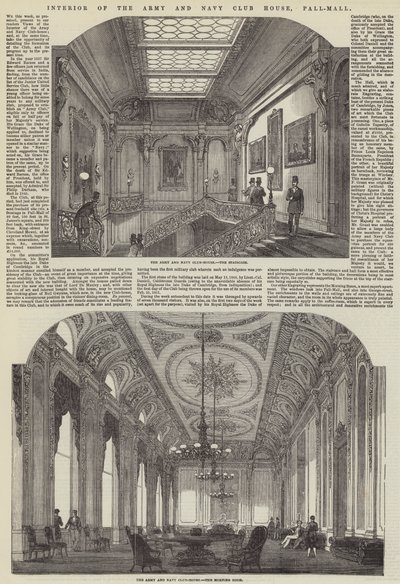 Interior of the Army and Navy Club House, Pall-Mall by English School
