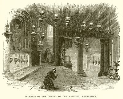 Interior of the Chapel of the Nativity, Bethlehem by English School