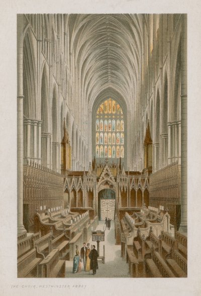 Interior of the Choir of Westminster Abbey by English School