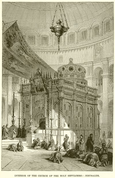Interior of the Church of the Holy Sepulchre: Jerusalem by English School