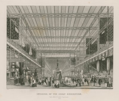 Interior of the Great Exhibition, 1851, Ceylon, Malta and Canadian Departments by English School