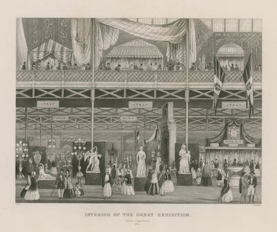 Interior of the Great Exhibition, 1851, Italian Department by English School