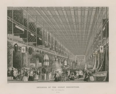Interior of the Great Exhibition, 1851, West End Looking East by English School