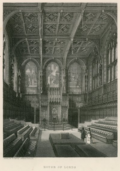 Interior of the House of Lords, Westminster, London by English School
