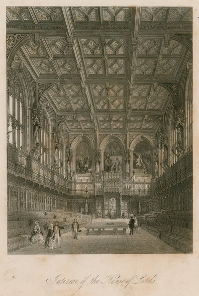 Interior of the House of Lords, Westminster, London by English School