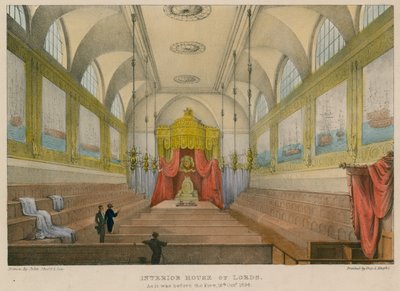 Interior of the House of Lords before the fire, 16 October 1834 by English School