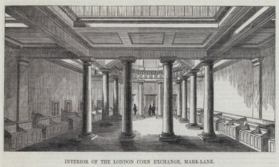 Interior of the London Corn Exchange, Mark-Lane by English School