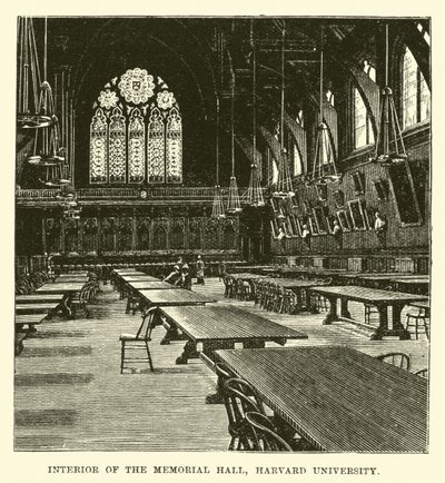 Interior of the Memorial Hall, Harvard University by English School
