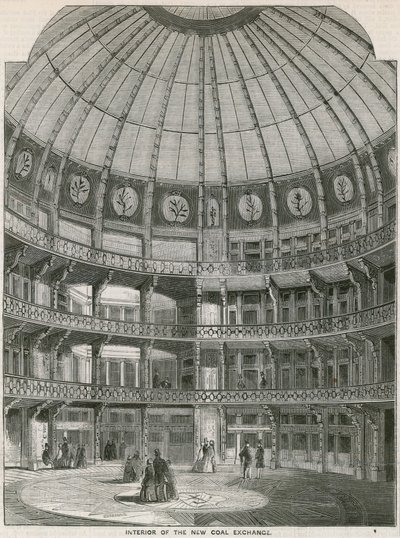 Interior of the New Coal Exchange, Thames Street by English School