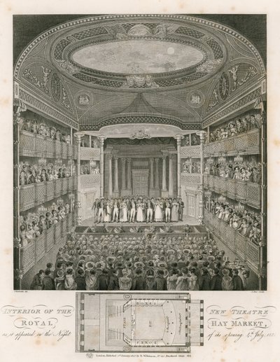Interior of the New Theatre Royal, Haymarket, London by English School