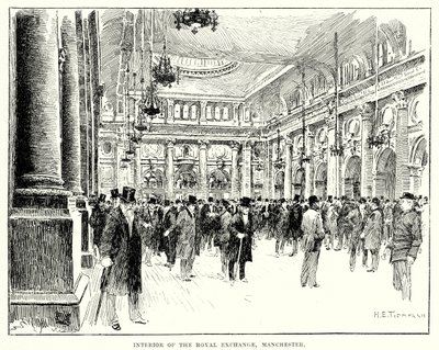 Interior of the Royal Exchange, Manchester by English School