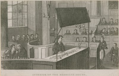 Interior of the Sessions House, Old Bailey by English School