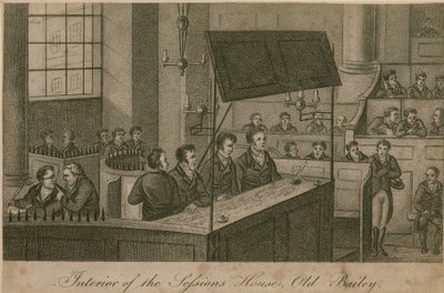 Interior of the Sessions House, Old Bailey by English School
