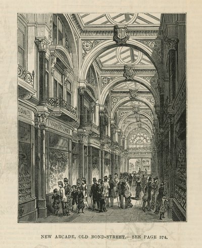 Interior of the New Arcade on Old Bond Street by English School