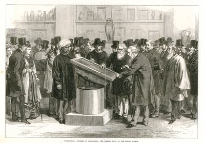 International Congress of Orientalists Examining the Rosetta Stone at the British Museum by English School