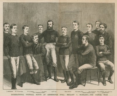 International Football Match at Kennington Oval; England versus Scotland, the Scotch Team by English School