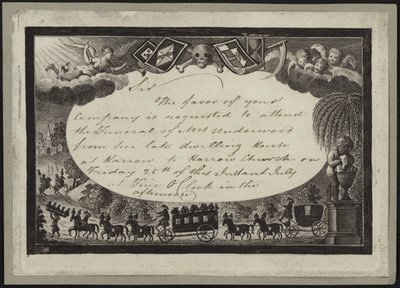 Invitation Requesting Attendance at the Funeral of Mrs. Underwood by English School