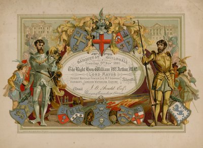 Invitation to a Banquet at the Guildhall, London, on 9 November 1880 by English School