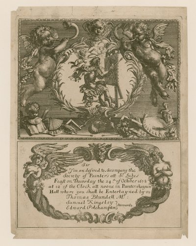 Invitation to the Society of Painters for 24 October 1678 by English School