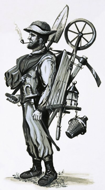 Irish Navvy by English School