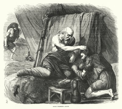 Isaac Blessing Jacob by English School