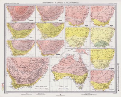 Isotherms, South Africa and South East Australia by English School