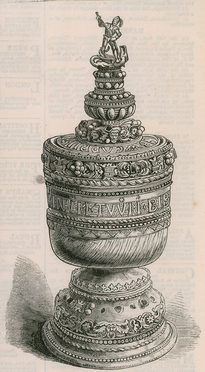 Ivory Grace Cup of Thomas a Becket, set in gold by English School