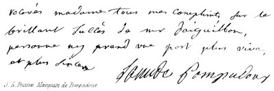J A Poisson, Marquise de Pompadour by English School