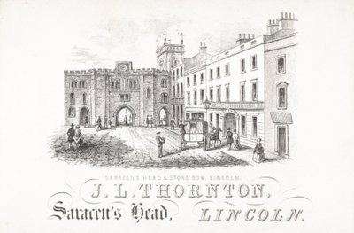 J L Thornton, Saracens Head and Stone, Lincoln by English School