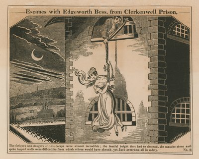 Jack Sheppard escapes with Edgeworth Bess from Clerkenwell Prison by English School