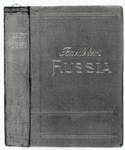 Jacket cover from a Baedeker guide to Russia, published 1914 by English School