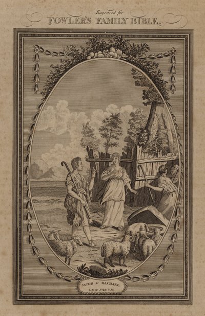 Jacob and Rachael, Genesis, Chapter 29, Verse 10 by English School