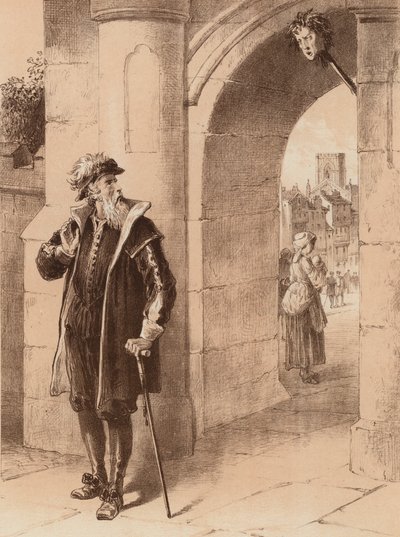 James Bird, "His Father one day passing by, and viewing the face of his Son" by English School