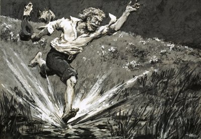 James Bruce rushing for what he thought was the Blue Nile by English School