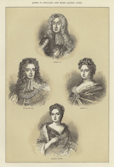 James II, William and Mary, Queen Anne by English School