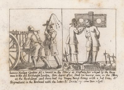 James Nailor, Quaker, sat two hours on the pillory at Westminster by English School