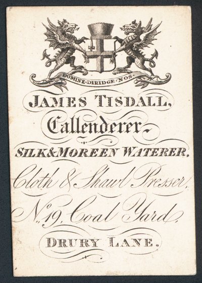 James Tisdall, Callenderer, silk and moreen waterer by English School