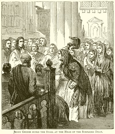 Jenny Geddes Hurls the Stool at the Head of the Surpliced Dean by English School