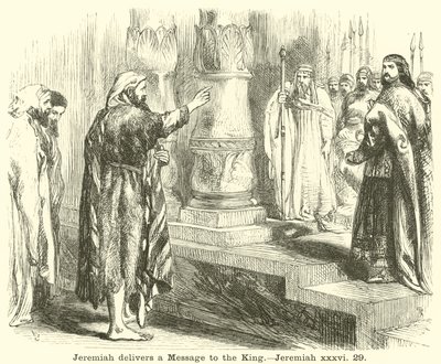 Jeremiah delivers a Message to the King by English School