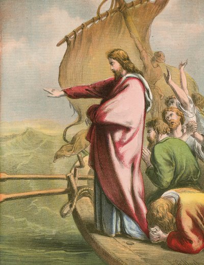 Jesus Calms the Waters by English School
