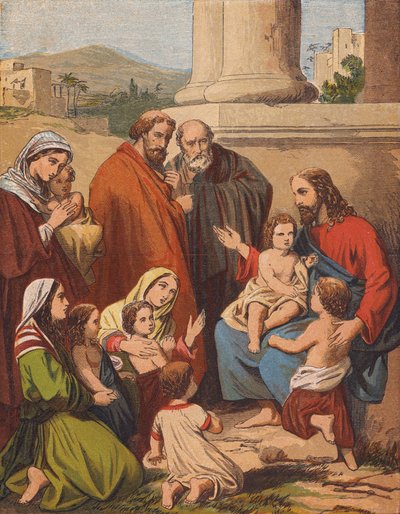 Jesus Christ Blessing the Little Children by English School
