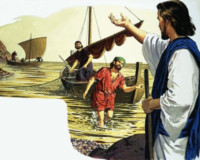 Jesus Christ with fisherman by English School